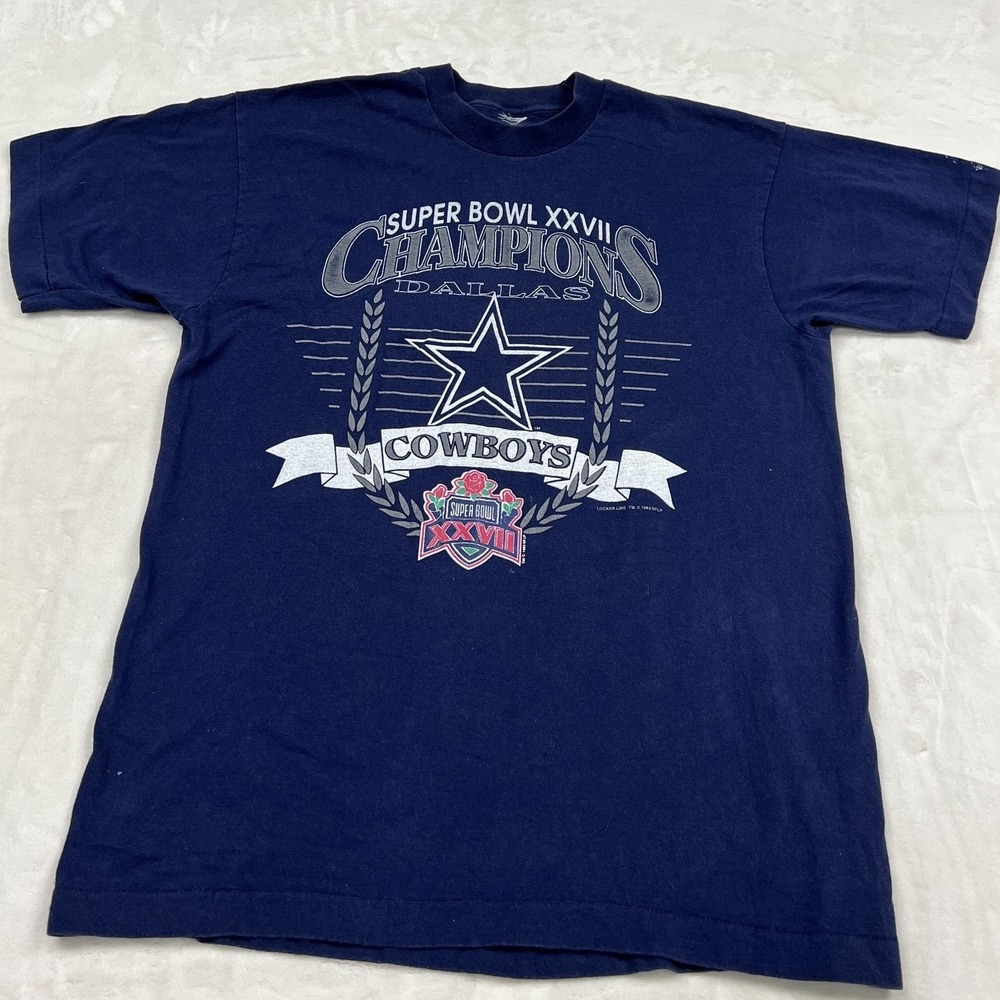 Locker Line T-Shirt Mens L Navy Dallas Cowboys Super Bowl XXVII Champions 1993